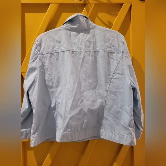 Chico's Light Blue Jean Jacket SZ 3 - Picture 4 of 6